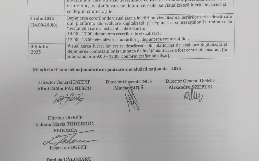 IN ATENTIA ABSOLVENTILOR CLASEI A VIII-A- vizualizare lucrari EN2025