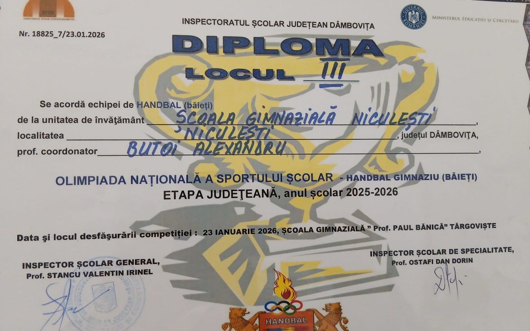 Olimpiada Naționala a Sportului Școlar (ONSS), ediția 2025-2026.